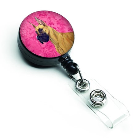 CAROLINES TREASURES Pink Great Dane Retractable Badge Reel LH9355PKBR